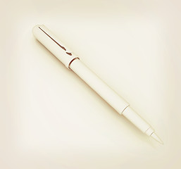 Image showing Metall corporate pen design . 3D illustration. Vintage style.