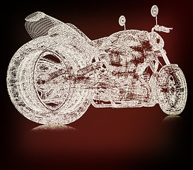 Image showing 3d sport bike background. 3D illustration. Vintage style.