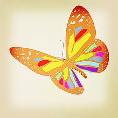 Image showing colorful butterfly. 3D illustration. Vintage style.