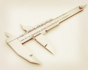 Image showing Vernier caliper . 3D illustration. Vintage style.