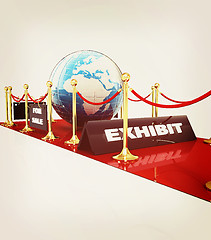 Image showing Global mega-exhibition. 3D illustration. Vintage style.