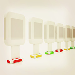 Image showing Vertical glossy billboards. 3d illustration on white background 