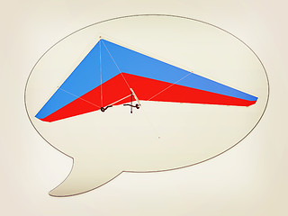 Image showing messenger window icon Hang glider. 3D illustration. Vintage styl