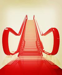 Image showing Escalator . 3D illustration. Vintage style.