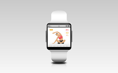 Image showing illustration of smart watch with fitness app on screen