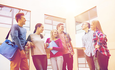 Image showing group of smiling students outdoors