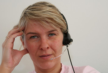 Image showing headset woman