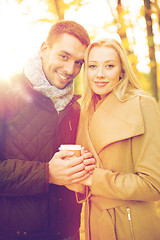 Image showing romantic couple in the autumn park