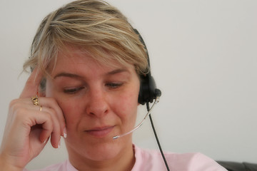 Image showing headset woman