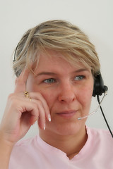 Image showing headset woman