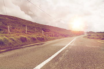 Image showing asphalt road at connemara in ireland