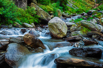 Image showing Tropical waterfall. Bhagsu, Himachal Pradesh, India