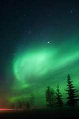 Image showing Meteor meets Aurora