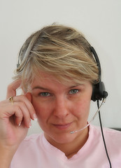 Image showing headset woman