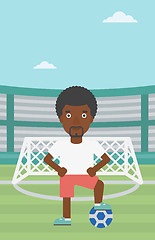 Image showing Football player with ball vector illustration.