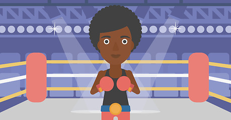 Image showing Confident boxer in gloves vector illustration.