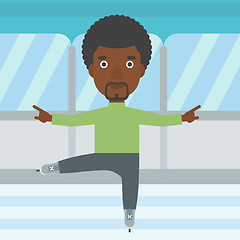 Image showing Male figure skater vector illustration.