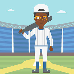 Image showing Baseball player with bat vector illustration.