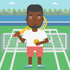 Image showing Male tennis player vector illustration.