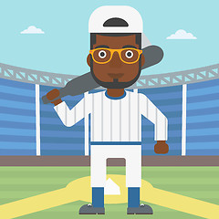 Image showing Baseball player with bat vector illustration.