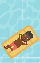 Image showing Man relaxing in swimming pool vector illustration.