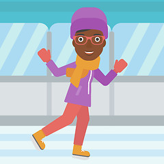 Image showing Woman ice skating vector illustration.