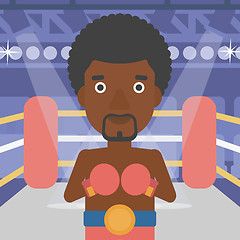 Image showing Confident boxer in gloves vector illustration.
