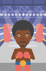 Image showing Confident boxer in gloves vector illustration.