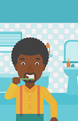 Image showing Man brushing teeth.