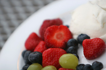 Image showing whipped cream and berries