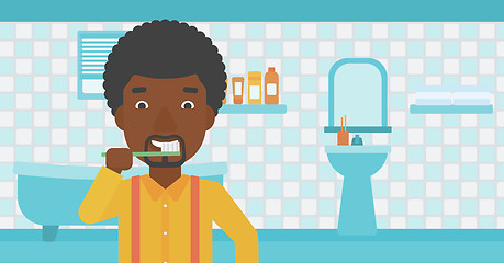 Image showing Man brushing teeth.