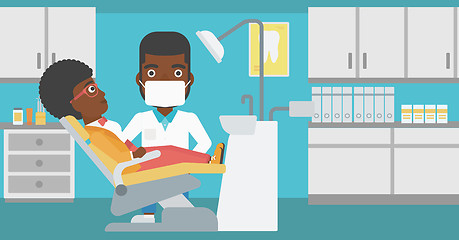 Image showing Patient and doctor at dentist office.