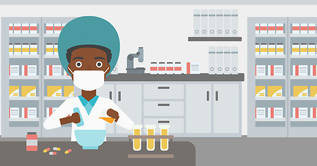 Image showing Pharmacist preparing medication.