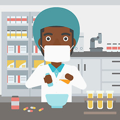 Image showing Pharmacist preparing medication.