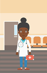 Image showing Doctor with first aid box.