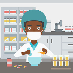 Image showing Pharmacist preparing medication.