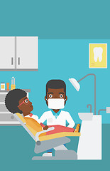 Image showing Patient and doctor at dentist office.