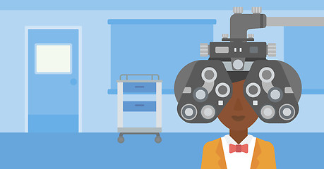 Image showing Patient during eye examination.