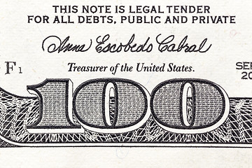 Image showing one hundred US dollars