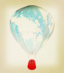 Image showing Hot Air Balloons as the earth with Gondola. 3D illustration. Vin