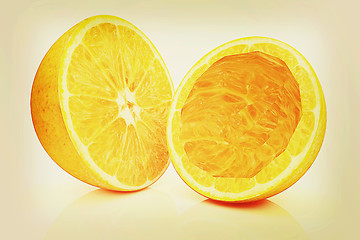 Image showing orange fruit. 3D illustration. Vintage style.