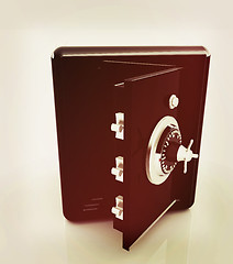 Image showing Security metal safe with empty space inside . 3D illustration. V