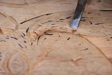 Image showing chiseling wood