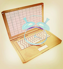 Image showing Notebook and clock . 3D illustration. Vintage style.