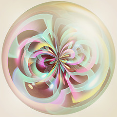 Image showing Shiny button. 3D illustration. Vintage style.