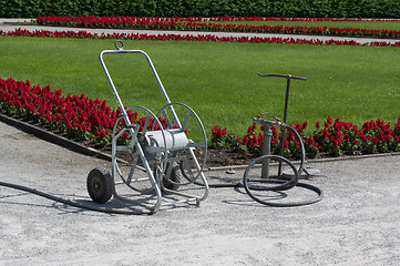 Image showing Watering Equipment for Flower Bed