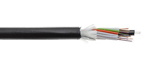 Image showing Fiber optical cable detail isolated on white