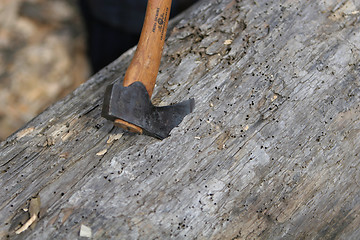 Image showing chopping wood