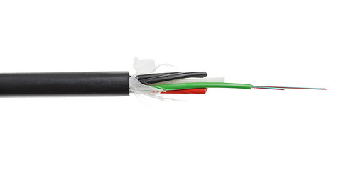 Image showing Fiber optical cable detail isolated on white