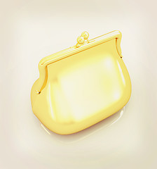 Image showing Gold purse. 3D illustration. Vintage style.